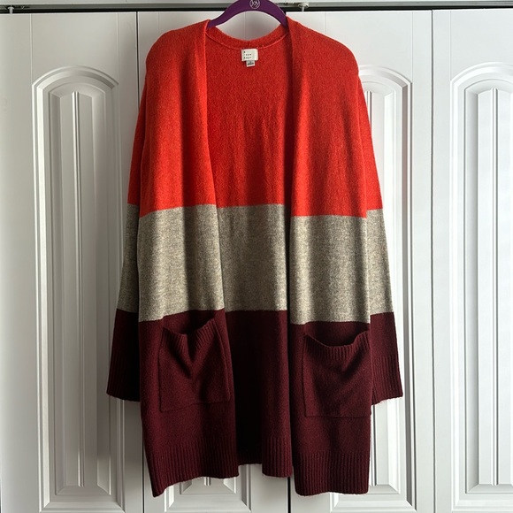 WOMENS A NEW DAY COLOR BLOCK CARDIGAN - Picture 1 of 5